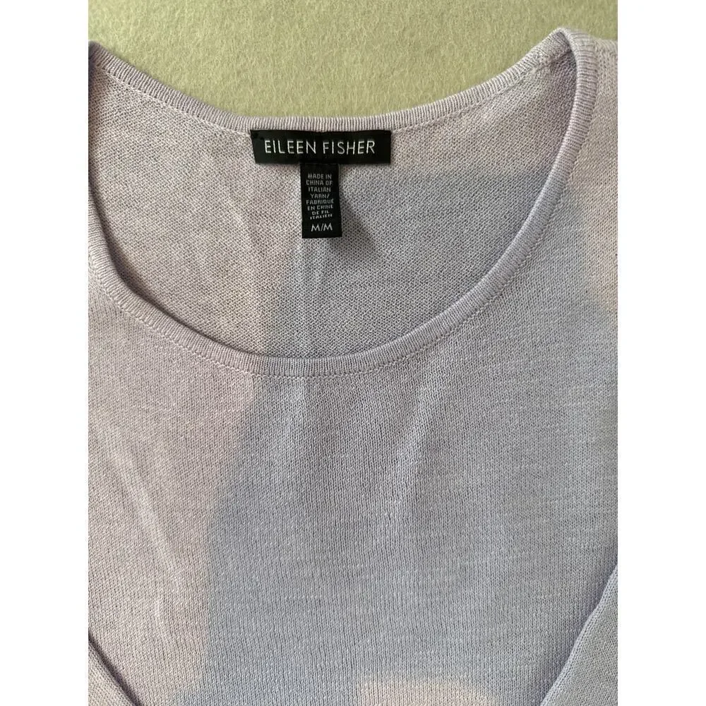Women’s Eileen Fisher Purple Balloon Sleeve Sweater Shirt Sz M